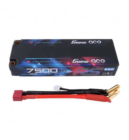 GENS ACE BATTERY LIPO 2S HV 7.6V-7500-100C(5MM) 139X47X26MM 300G
