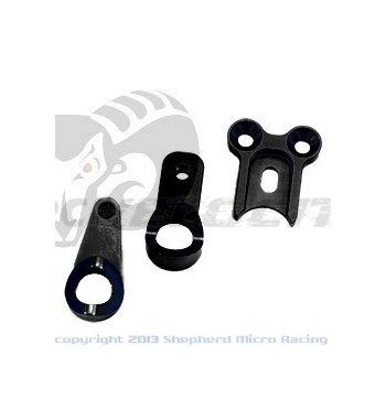 Servo saver parts alu "PRO" (1+1+1+1) - black